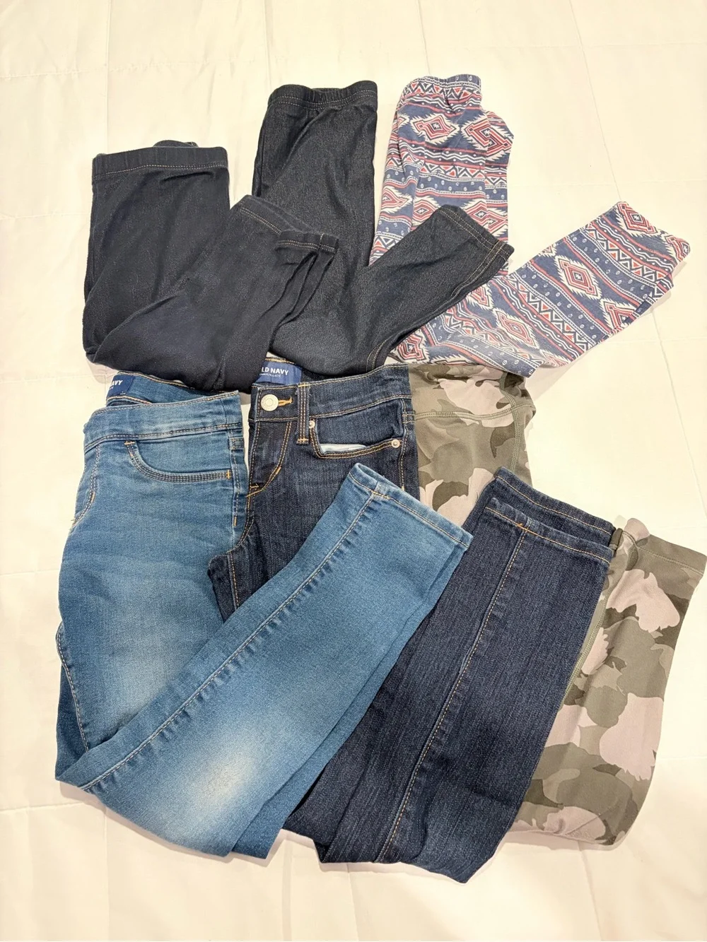 Old Navy Kids Mix - Blue Denim, Black, Camo & Patterned Leggings